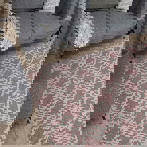 Machine Washable Flatweave Moroccan Rug Pink