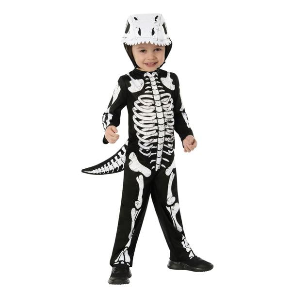 Bristol Novelty Childrens/Kids Dinosaur Skeleton Costume - Black/White - 