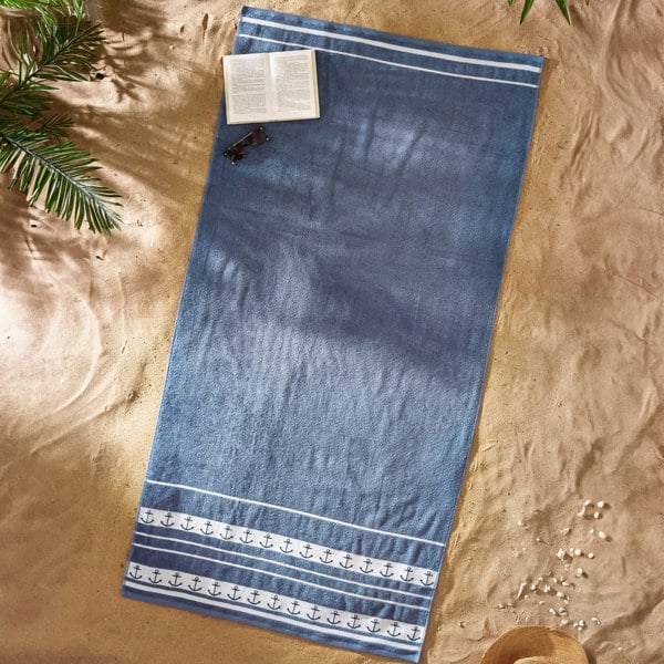 Catherine Lansfield Anchors Cotton Extra Large Beach Towel