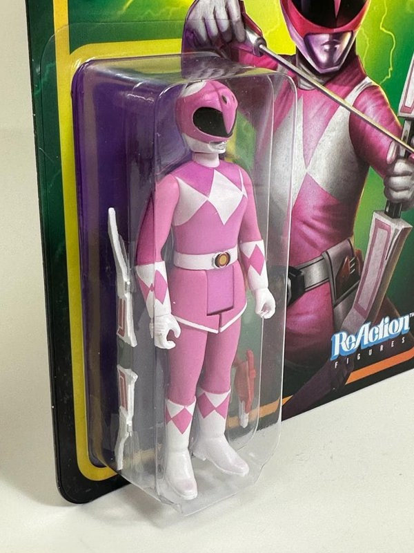 Re Action Figure Super 7 Pink Ranger Mighty Morphin Power Rangers 3.75 Inch Re Action Super7