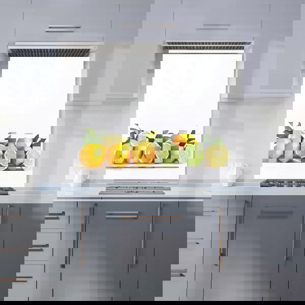 Warren Reed - Designer Citrus Parade on White Kitchen Splashback