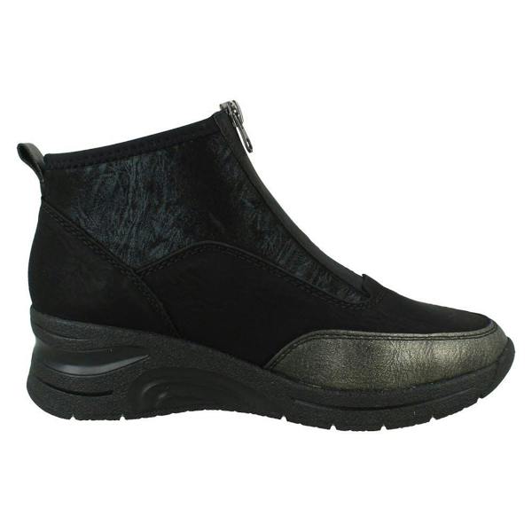 Rieker Ladies Rieker Wedge Heel Casual Front Zip Trainer Boots N9362