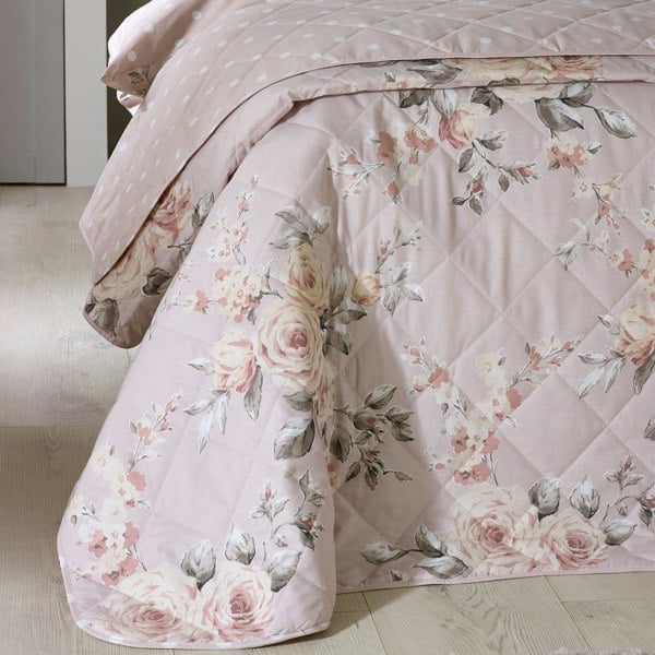 Catherine Lansfield Canterbury Floral Reversible Quilted Bedspread