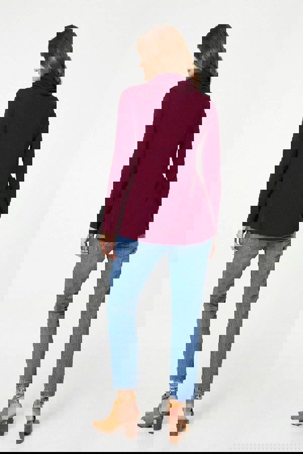 Red | Cowl Neck Asymmetric Long Sleeve Top
