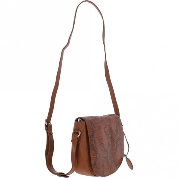 Ashwood Leather Snake Print Crossbody Saddle Bag: 63285