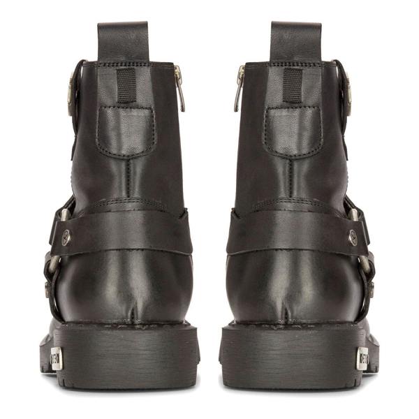 Infinity Leather Men's Leather Military Boots Black Combat Biker Motorcycle Punk Western Boot