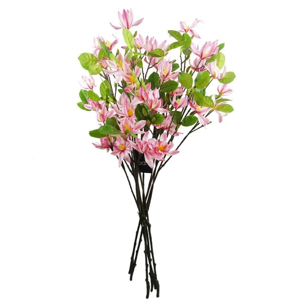 Leaf 6x 100cm Pink Magnolia Floral Spray Artificial