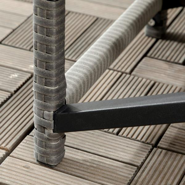 Wyld Haus Donori Grey Rattan Outdoor Coffee Table With X Frame with Woven Top