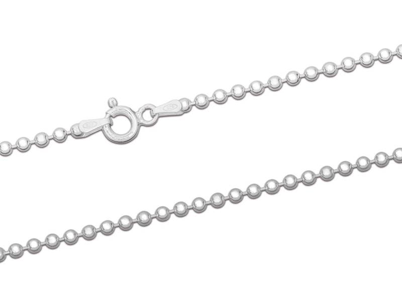 Cooksongold 925 Sterling Silver Ball Necklace Chain, 100% Recycled Silver