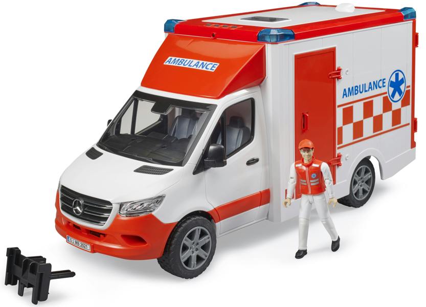 Bruder MB Sprinter Ambulance with driver and L S Module Delivery Vehicle Playset