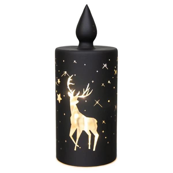 17cm Christmas Stag Candle LED Glass Decoration with Warm White Lights image 2