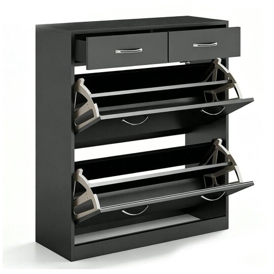 Havendro Black Shoe Cabinet Rack Wooden Shoes Storagoes e Stand Cupboard