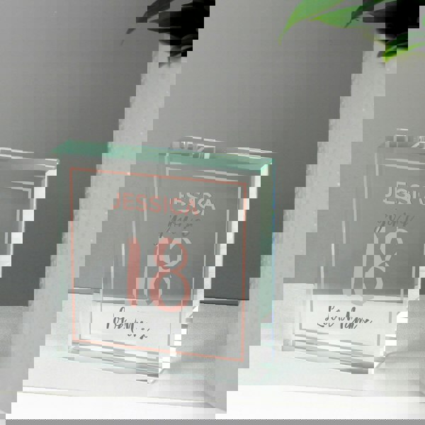 Personalised Memento Company Personalised Birthday Rose Gold Crystal Token