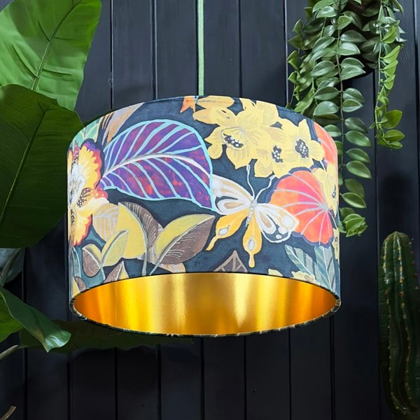 love frankie swallow tail velvet lampshade with gold lining