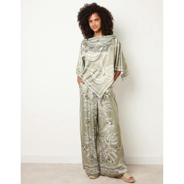 Blue Vanilla Scarf Print Trouser Set