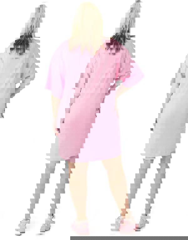 Barbie Womens Pink Cali Vibes Barbie Placement Print Short Sleeve Skater Dress