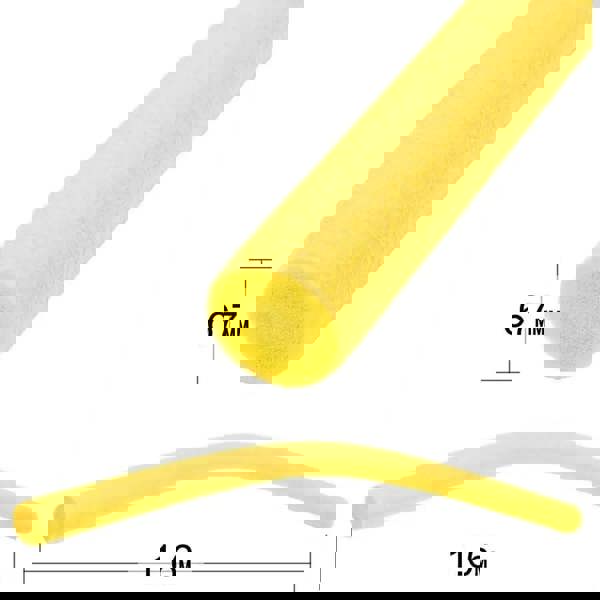 Yellow comfy swim noodles, 67mm diameter, 1.6m long, high quality