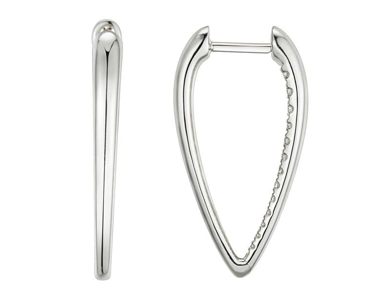 Sarah Layton Diamond Tapered Hoop Earrings, 0.25ct - 9ct White Gold - 20.09288.9WEA