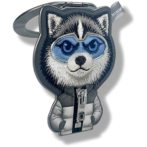 Nimmy Friends Nimmy Cool & Cute 2.0 Husky Embroidery Magnetic Stand with MagSafe Grey - N-KM-BSZJ-017