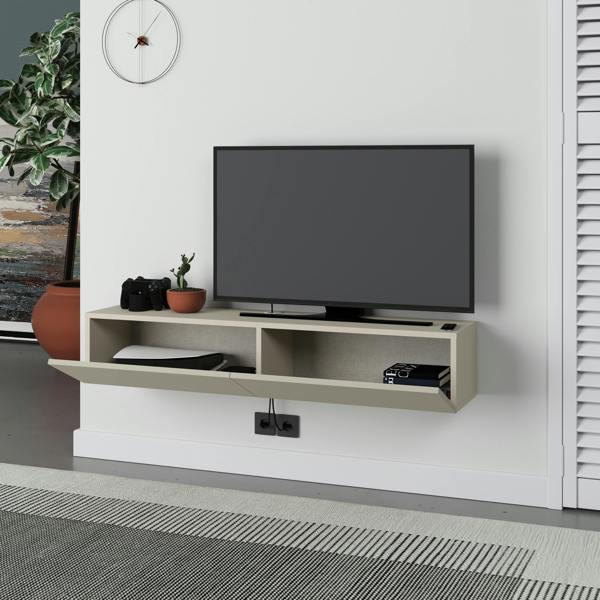 Decortie Francy Wall-Mounted TV Unit Modern Media Centre TV Cabinet 42" 135cm