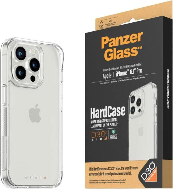PanzerGlass Panzer Glass Military Grade Standard Hard Case for iPhone 15 Pro 6.1" Clear - 1173