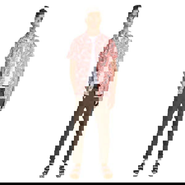 Mountain Warehouse Mens Tropical Leaves Short-Sleeved Shirt - Rust - 