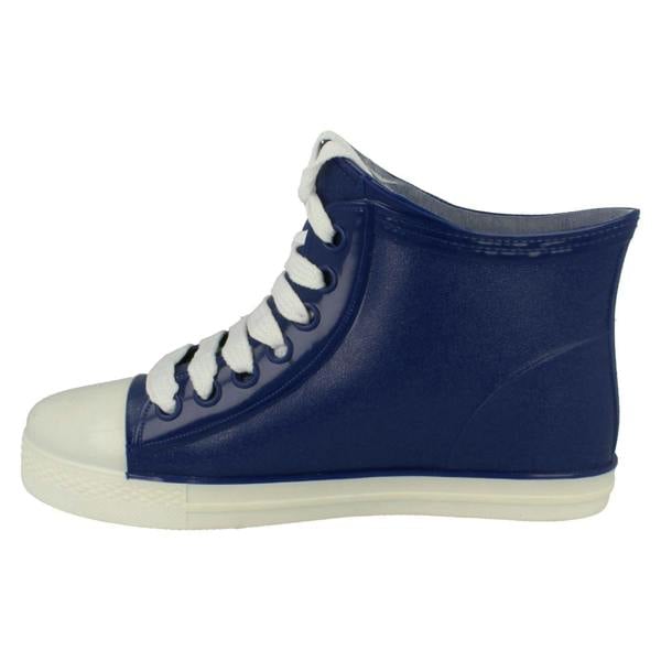 Spot On Ladies Spot On Lace Up Sneaker Style Ankle Wellington Boots