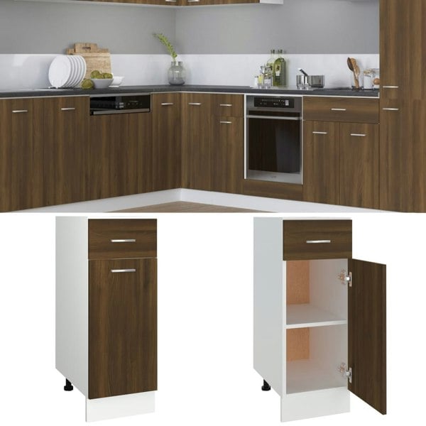 Berkfield Drawer Bottom Cabinet Brown Oak 30x46x81.5 cm Engineered Wood