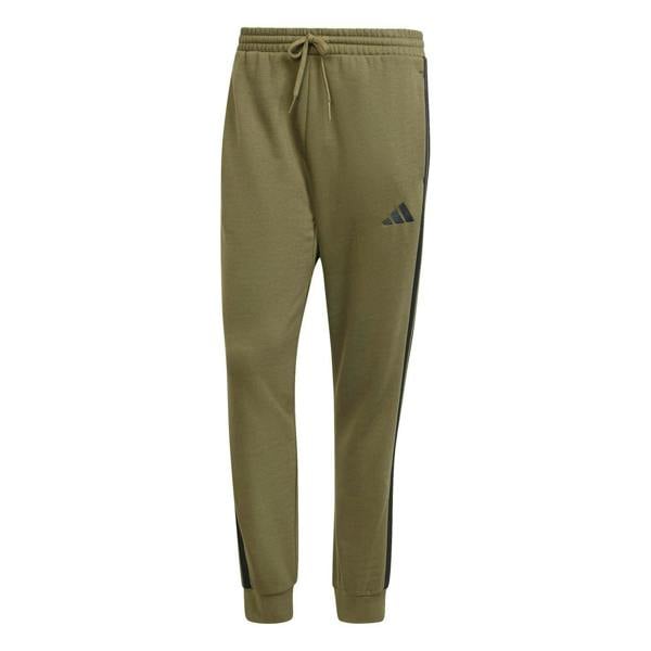 Adidas Mens Essentials Stripe Tapered Joggers - Olive Strata - 