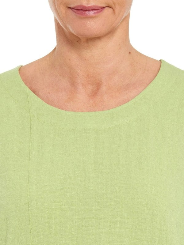 PennyPlain Asymmetric Hem Top - Pistachio