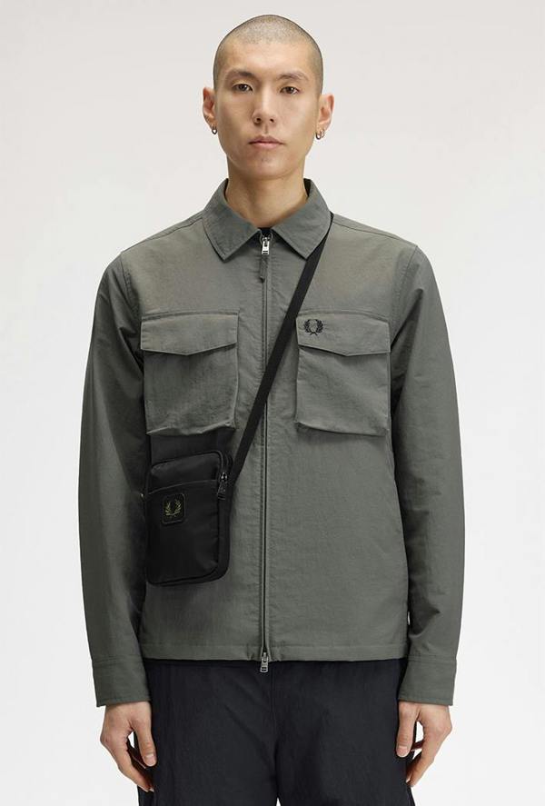 Fred Perry Crinkle Nylon Small Side Bag - One Size - Black