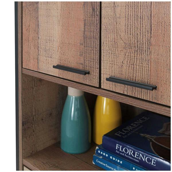 Timber Art Design Stretton Tall Storage Kitchen Pantry Sideboard Cabinet Rustic Industrial Oak