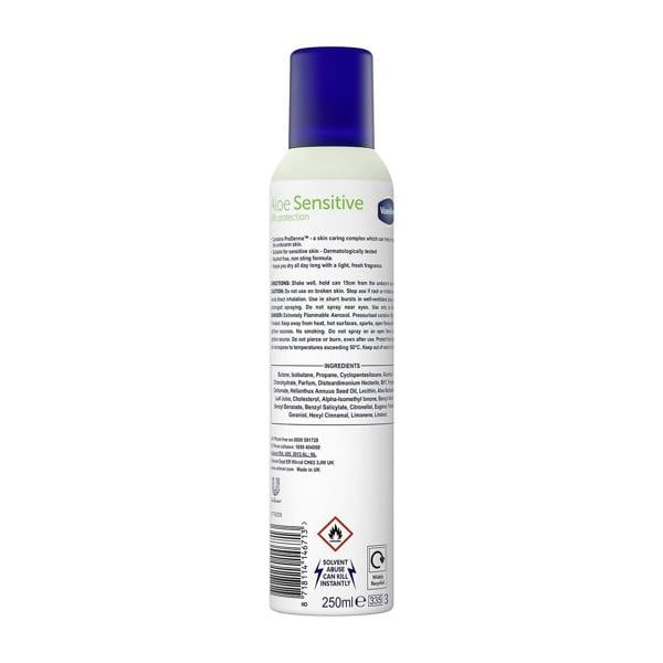 Vaseline Anti-Perspirant Deodorant Spray Aloe Sensitive Women 250ml, 2 Pack