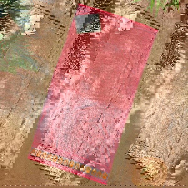 Catherine Lansfield Beach Huts Coral Pink Beach Towel