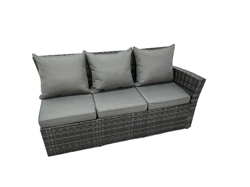 Fimous 9 Seater High Back Rattan Garden Furniture Set Corner Sofa With Square Coffee Table Footstool With Chair