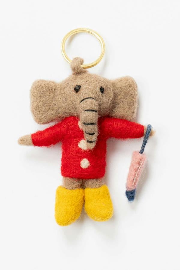 Elodie Elephant Felt Keyring
