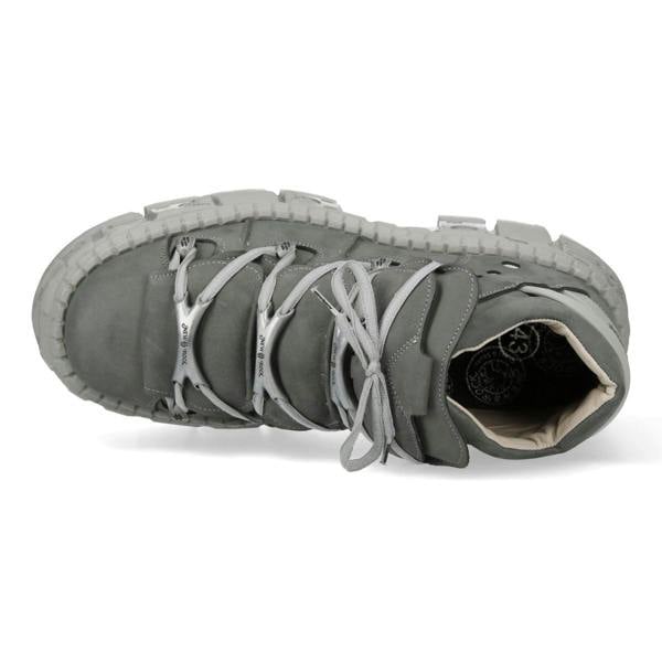 New Rock M-106WALL-C63 Grey Leather Urban Gothic Ankle Boots