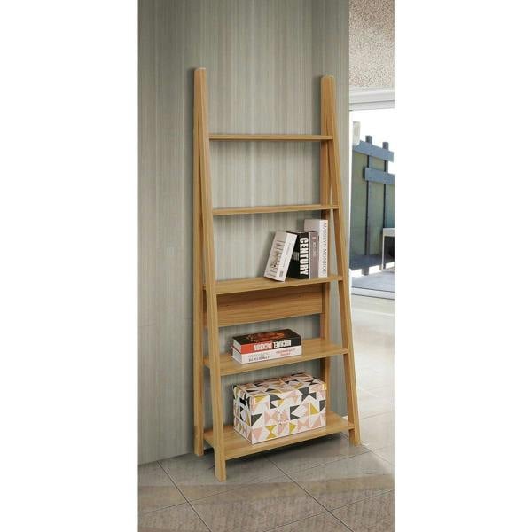 Timber Art Design Riva Retro 5 Tier Ladder Bookcase Display Shelf Unit