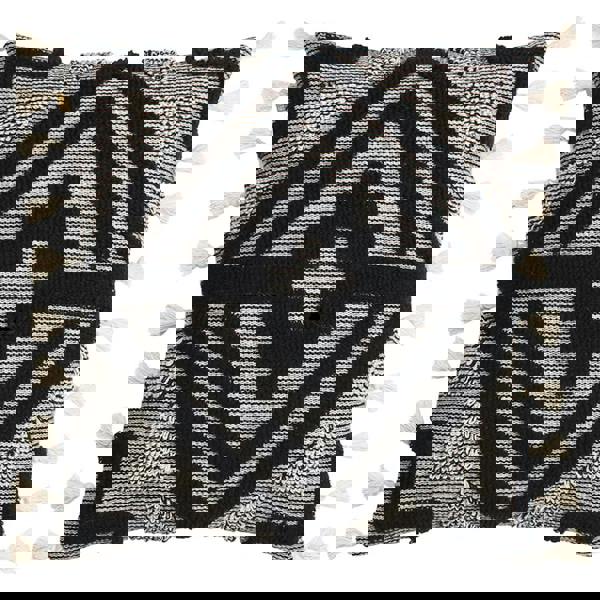 Furn Kalai Tufted Tassel Cushion Cover - Black