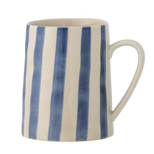 Love Frankie Striped Stoneware Mug in Cornflower