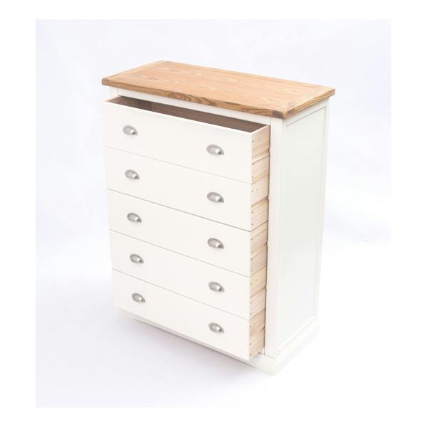 Cabinet Bits Cosenza 5 Drawer Chest of Drawers Chrome Cup Handle
