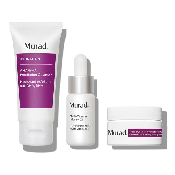 Murad Hydrate Trial Kit 3pc (60ml Exfoliating Cleanser, 15ml Moisture & 10ml Multi Vitamin Oil)