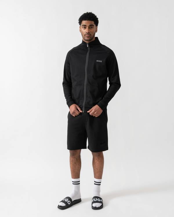 BOSS Orange Mens Authentic Zip Loungewear Jacket - Black 004