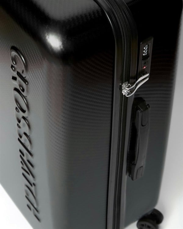 Crosshatch Escapade Embossed Suitcase 3pk Black