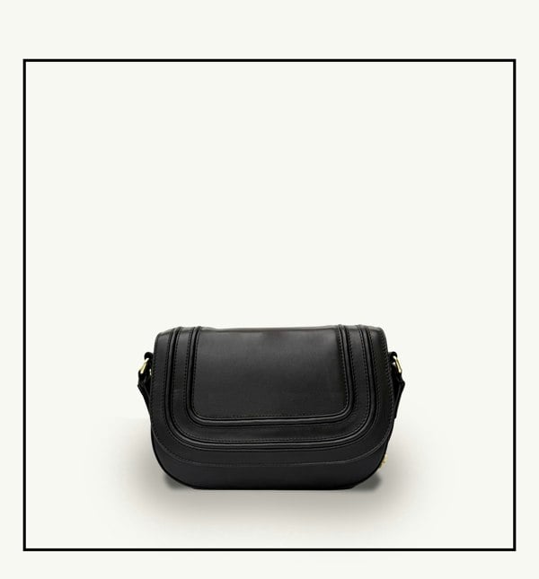 Apatchy London The Mimi Midi Black Leather Bag