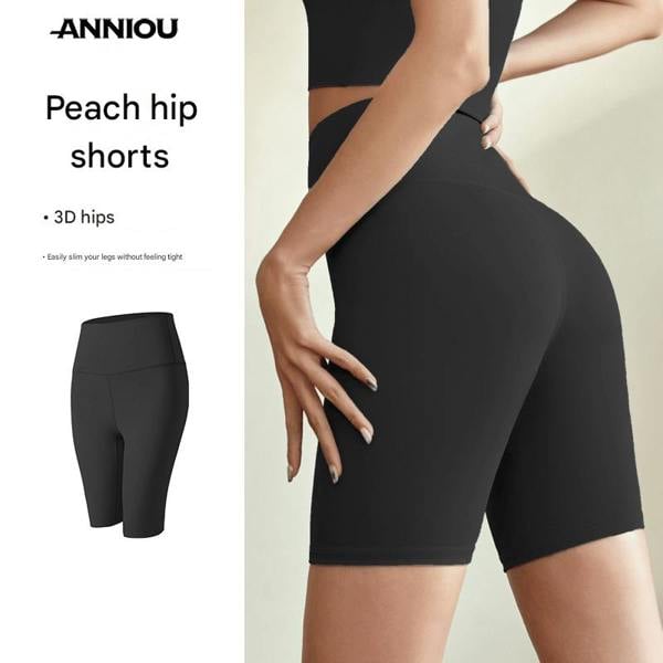 Anniou High-Waisted Women's Quick Dry Yoga Shorts - Black