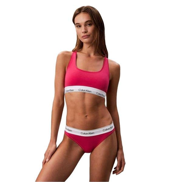 Calvin Klein Womens/Ladies Logo Cotton Blend Bralette - Vibrant Pink - 
