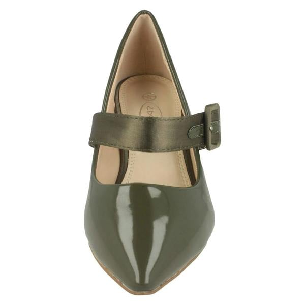 Spot On Ladies Spot On Chunky Buckle Strap Court Shoes F90059