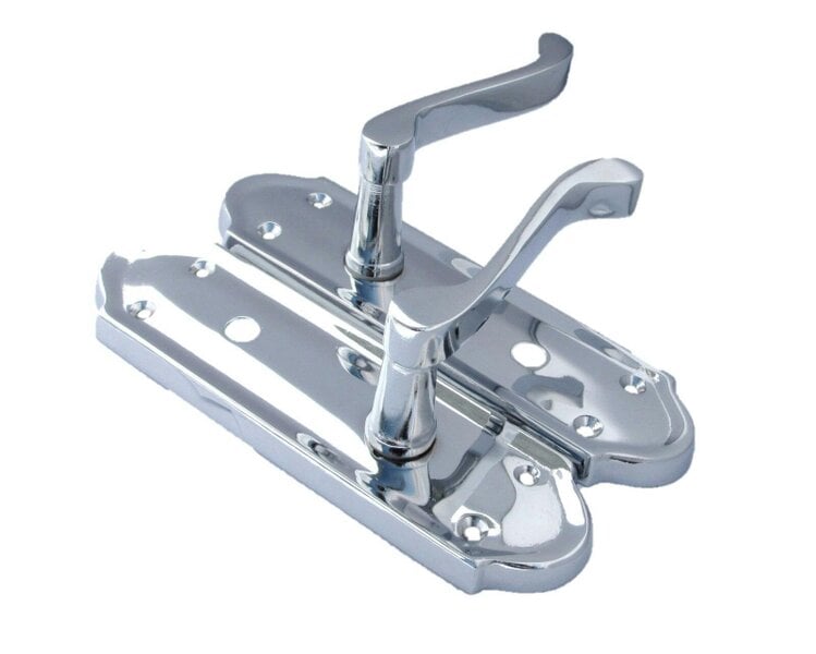 EDH Door Hardware Chrome Door Handles - Askworth Internal Door Handles with Bathroom Sash