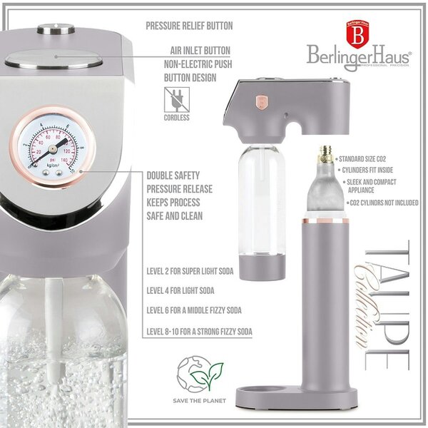 Berlinger Haus Soda maker with 2bottles and barometer Berlinger Haus BH8558
